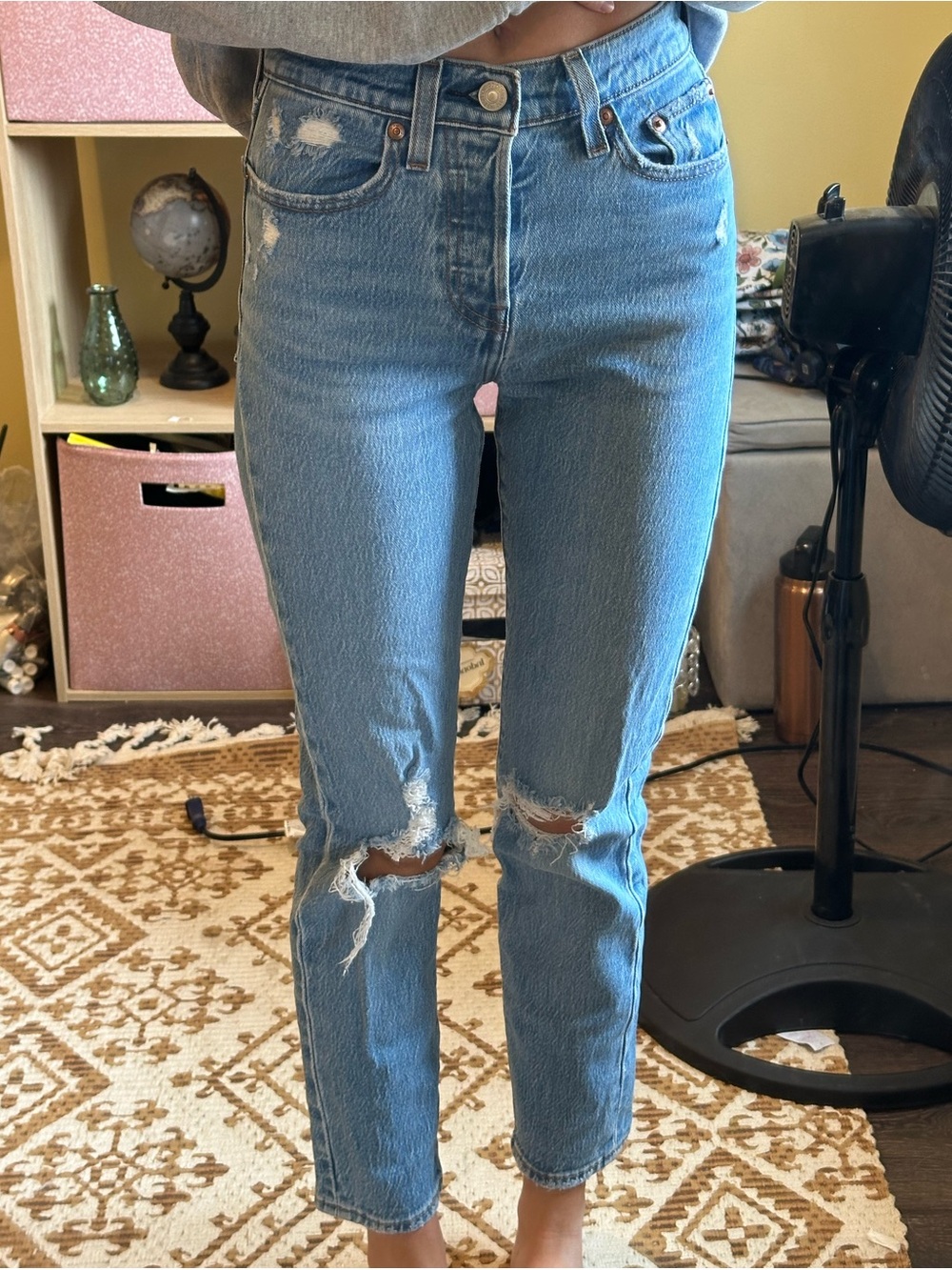 Levi's Straight Leg Jeans in Light Blue Denim